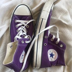 purple high top converse